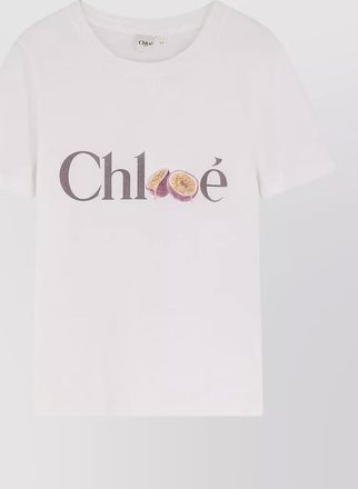 Chlo&eacute; cotton crew neck graphic print t-shirt