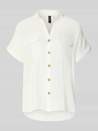 Vero Moda Regular Fit Hemdbluse aus reiner Viskose Modell BUMPY in Weiss, Gr&ouml;&szlig;e XL