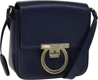 Ferragamo Tassel Gancini Lock Flap Shoulder Bag Leather Leather Shoulder Bag Bag (Pre-Owned)