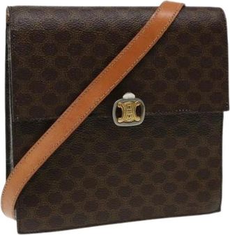 Celine Pre-owned Cross Body Bags, female, Brown, Size: ONE SIZE Pre-owned Canvas celine-bags