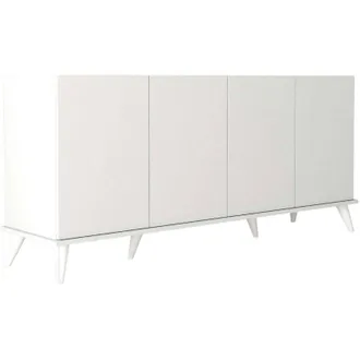 Dmora Credenza Circini, Buffet da soggiorno, Madia da salotto, Dispensa da cucina, 180x45 h81 cm, Bianco - Dmora