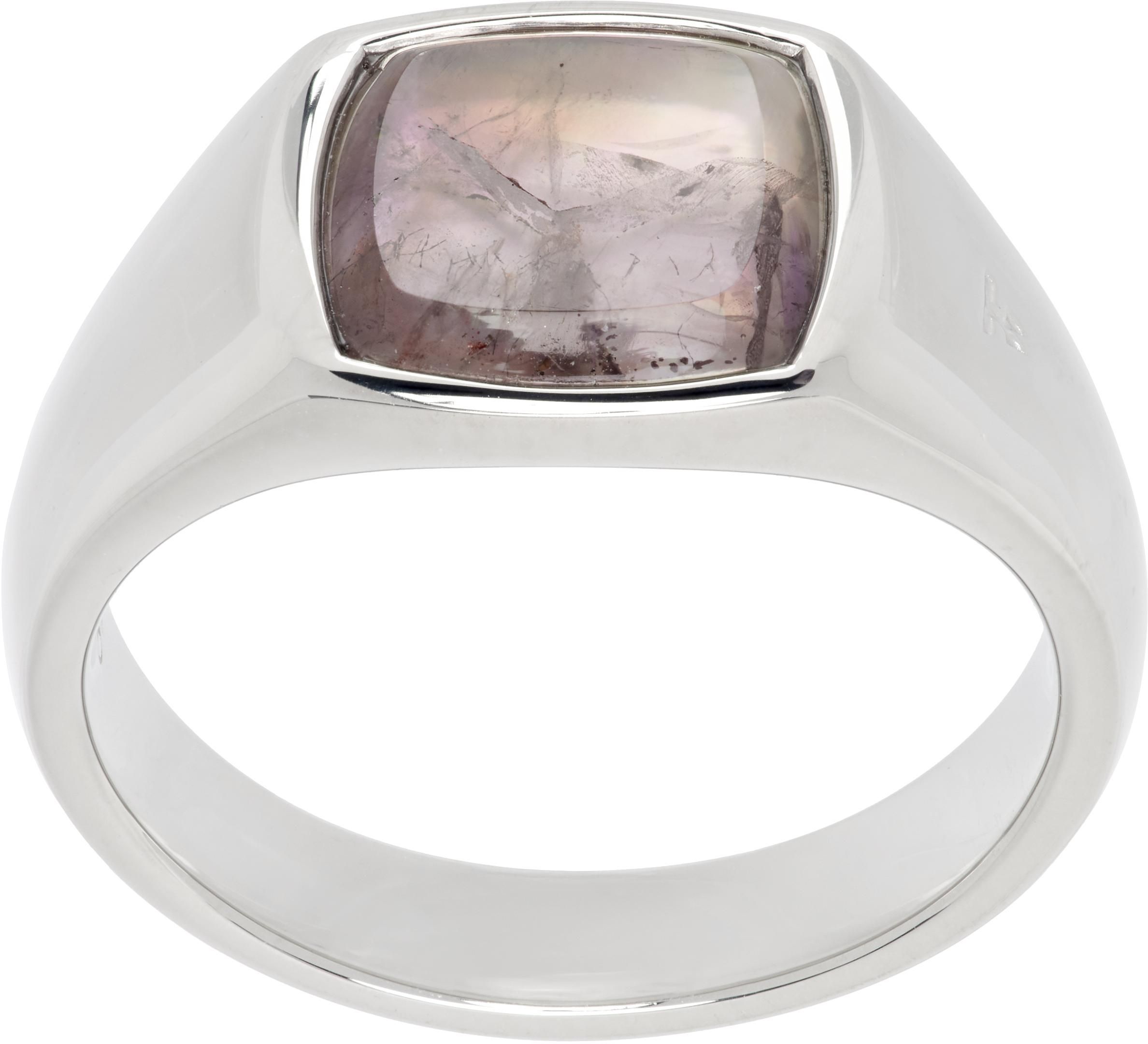 Tom Wood Mini Cushion signet ring - unisex - Sterling Silver