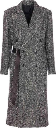 Isabel Marant Black And Ecru Ebayane Coat