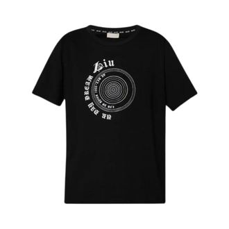 Liu Jo T-Shirts, female, Black, 2XS, Logo Gemstone T-Shirt Short Sleeve