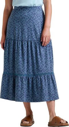 Toad & Co Marigold Tiered Midi Skirt in True Navy Tonal Print at Nordstrom, Size X-Large