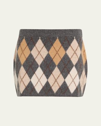 Frame Denim The Brushed Argyle Mini Skirt