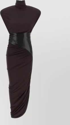 Andamane draped asymmetric midi dress
