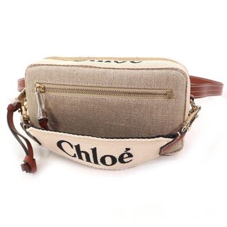 Chlo&eacute; Linen Pouch Shoulder Bag (Pre-Owned)