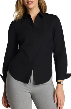Spanx No Gape Button Down Shirt in Classic Black at Nordstrom, Size 1X