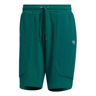 adidas Mens adidas originals Solid Color Micro Mark Loose Athleisure Casual Sports Shorts Forest Green HR6448