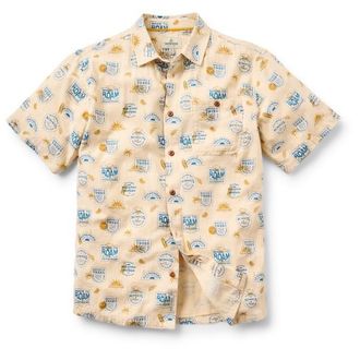 Passenger Chill Textured Organic Cotton S/S Shirt Hemd f&uuml;r Herren | beige