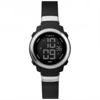 Timex Womens Digital Resin Strap Watch In Black