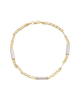 Italian Gold, Inc 10K 1/2 Inch Bar Station Mariner Link Bracelet