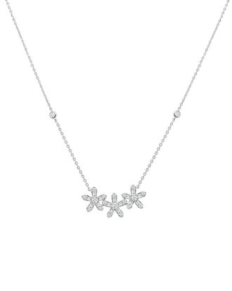 Sabrina Designs 14K 0.36 Ct. Tw. Diamond Triple Flower Necklace