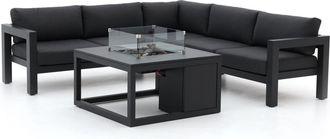 Bellagio la vita attrattiva Bellagio Campazzo/Cosi 100cm hoek loungeset met vuurtafel 4-delig