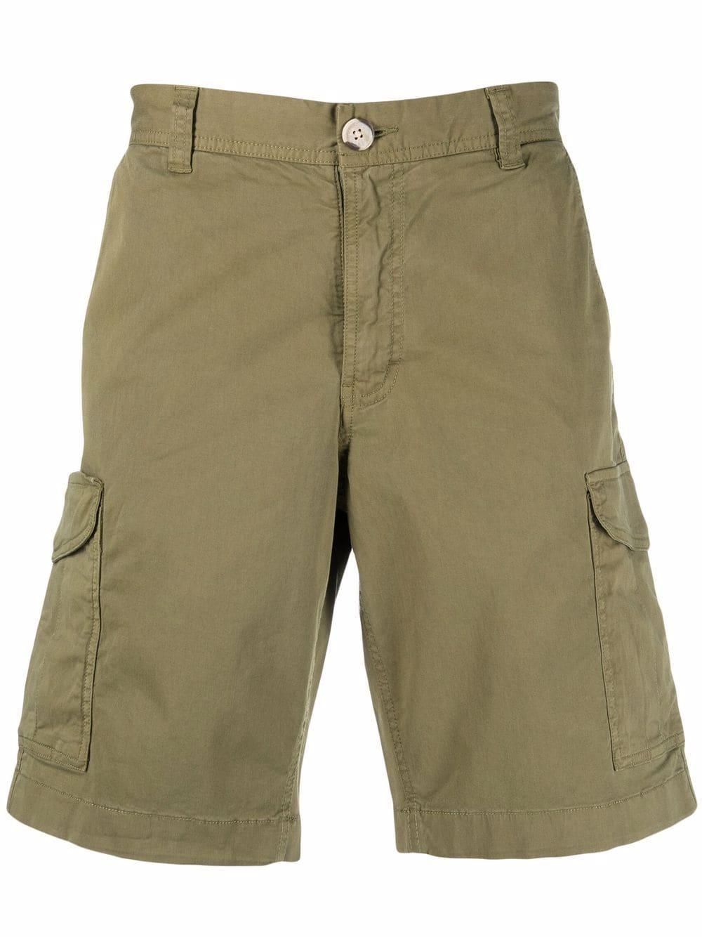 ショートパンツ Woolrich Sage Green Viscose Blend Shorts Women's Garment-Dyed Linen-Blend Bermuda Shorts blue