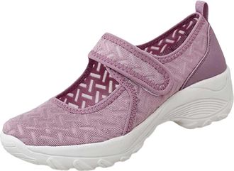 Generic Womens Mary Jane Shoes, Womens Easy Fasten Chunky Sole Mary Jane Shoes, Fashionable Casual Trainers Solid Colours Breathable Knit Trainers Stylish Min