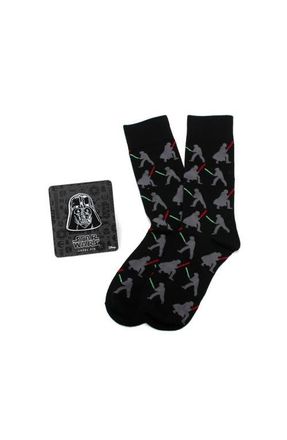 Cufflinks Inc. Darth Vader Luke Lightsaber Battle Crew Socks & Lapel Pin Gift Set in Multi at Nordstrom