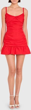 Amanda Uprichard Rielo Skort Romper In Candy Apple Red
