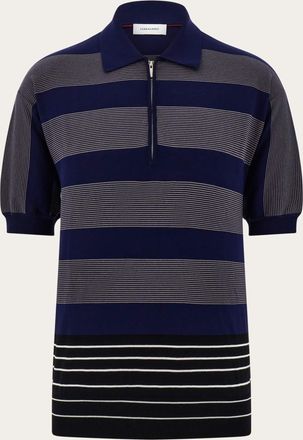 Ferragamo Men Polo shirt with zip collar Black