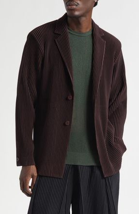 Homme Pliss&eacute; Issey Miyake Tailored Pleats 2 Sport Coat in 18-Egg Plant Black at Nordstrom, Size 4