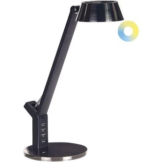 Beliani L&aacute;mpara De Oficina Led De Metal Lat&oacute;n 40 Cm Brazo Ajustable Usb Chamaeleon