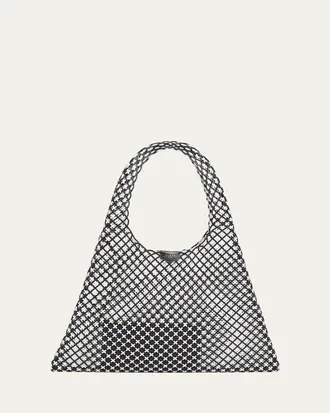 Alaia Woven Leather Hobo Bag