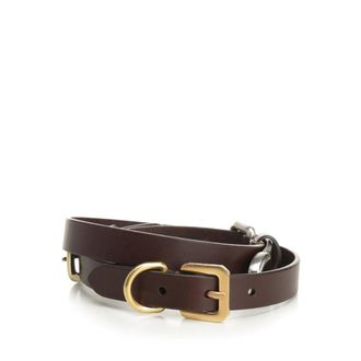 Etro Leather Belt with Buckles - female - Etro - Belts - Brown - 85 CM - Accessories