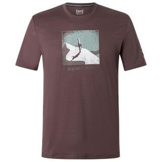 super.natural Almost Done Tee Merinoshirt f&uuml;r Herren | raisin / various