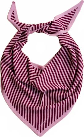 TBCo Womens Large Merino Triangle Scarf In Pink Stripe