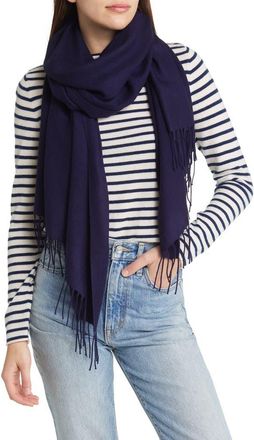 Nordstrom Tissue Weight Wool & Cashmere Scarf in Navy Evening at Nordstrom