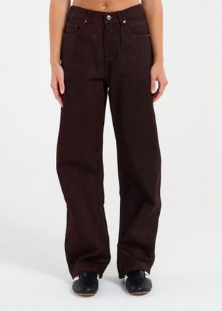 Line & Dot Chelsea High Rise Pants In Bordeaux