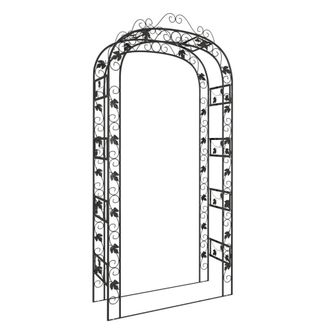 Berkfield Home Garden Arch Black 116x45x240 cm Steel | Size: 116 x 45 x 240 cm