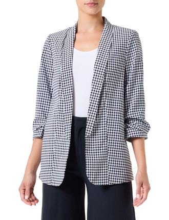 Pieces Womens Pcbosella 3/4 Printed Blazer Noos Bc, Black/AOP: Houndstooth, XL