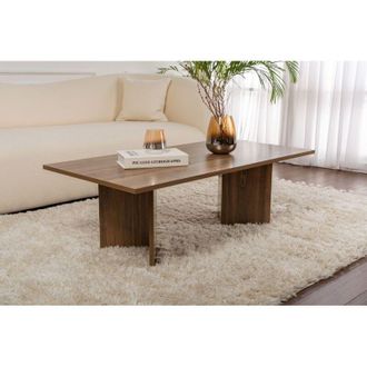 Asir Group LLC Mesa De Centro De Travertino, 119 Cm. Revestimiento 100% Melaminizado, 18 Mm De Grosor. Dise&ntilde;o Moderno Para El Hogar Y La Oficina