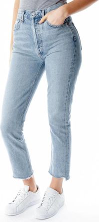 A Gold E Riley High Rise Straight Crop Jean - Dames - Cropped Jeans - Blauw - W31 - Katoen - Jeans
