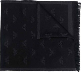Emporio Armani Allover logo wool scarf