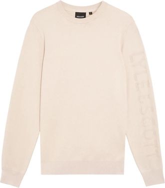 Lyle & Scott Truien & Vesten, Heren, Beige, 2Xl, Mid Knits Mesh Logo Crew Neck Jumper