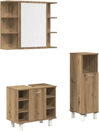 vidaXL Vidaxl - Juego de muebles baño 3 piezas madera ingeniería roble artisan