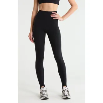 SPLITS59 River High Waist Airweight Stirrup Leggings in Black at Nordstrom, Size X-Large