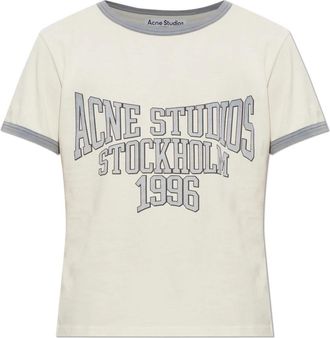 Acne Studios Katoenen T-shirt met print - Heren - T-shirts - Wit - XL - Katoen - Tops