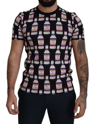 Dolce & Gabbana Zwart Bacio Di Venere Katoenen Crew T-shirt voor heren