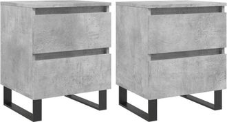 vidaXL Bedside Cabinets 2 pcs Concrete Grey 40x35x50 cm Engineered Wood vidaXL