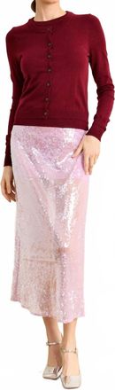 Line & Dot Womens Ayla Double Layered Sweater In Burgundy