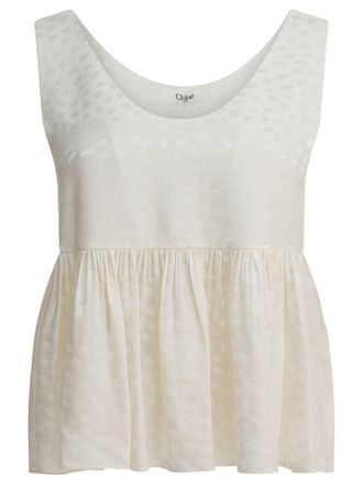 Chlo&eacute; Silk Peplum Top
