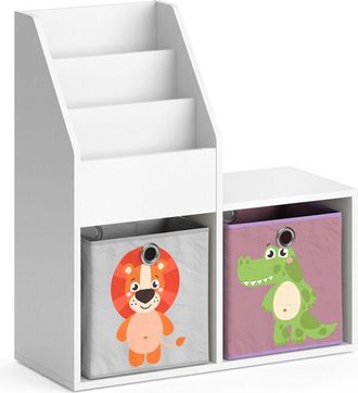Vicco Estanter&iacute;a Infantil Luigi, Blanco, 72 X 79 Cm Mini, Con 2 Cajas Plegables Opc.3 Vicco