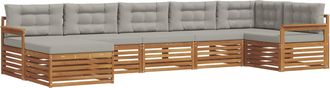 vidaXL Conjunto De Sof&aacute;s De Exterior 7 Uds. Gris Natural Y Claro Vidaxl