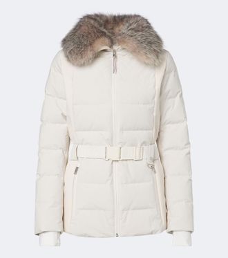 Yves Salomon Belted shearling-trimmed down ski jacket