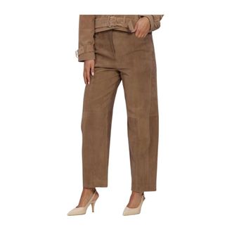 Ibana Paral Suede Pantalon - Dames - Broeken - Bruin - Maat: XS Su&egrave;de