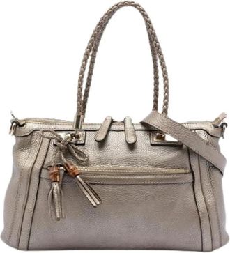 Gucci Pre-owned Handbags, female, Gray, Size: ONE SIZE Pre-owned Bella Satchel